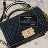 Chanel Black Small Boy Bag Top Handle