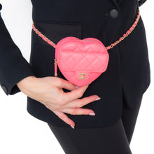 Chanel Pink Leather  Heart Belt  Bag