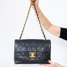  Chanel Vintage Classic Large Black Single Flap Bag