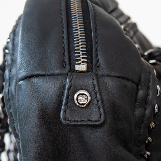 Chanel Medium Bowler Bag in Black Lamb Leather