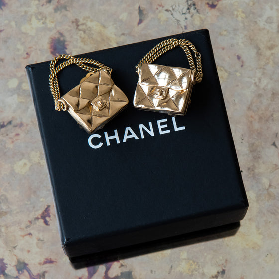 Chanel Matelasse Bag Motif Clip On Earrings