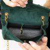 Chanel Vintage Green Mini Square Suede Flap Bag