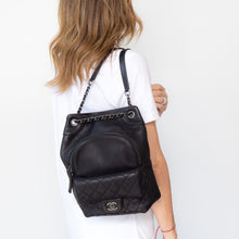  Chanel Black Leather Backpack