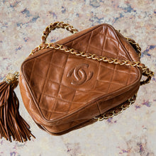  Chanel Tan Leather Camera Bag With Tassel