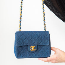  Chanel Vintage Denim Mini Square Flap Bag