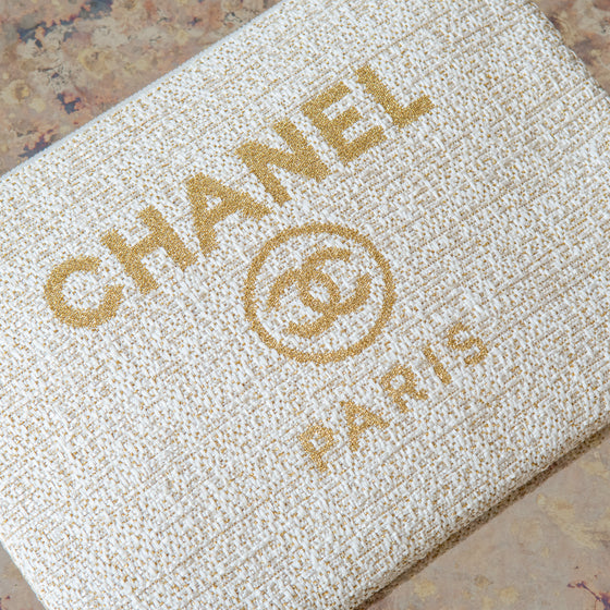 Chanel Cream Deauville Large Clutch Bag Chanel