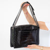 Chanel Black Large Reverso Aligator And Patent Boy Bag