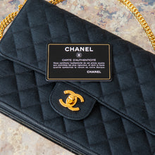  Chanel Vintage Classic Quilted Single Flap  Grosgrain Black Bag