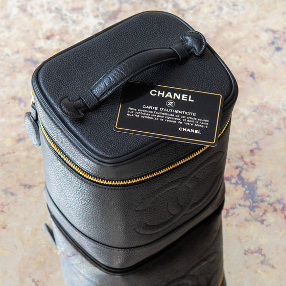 Chanel Black Caviar Timeless CC Vanity Bag