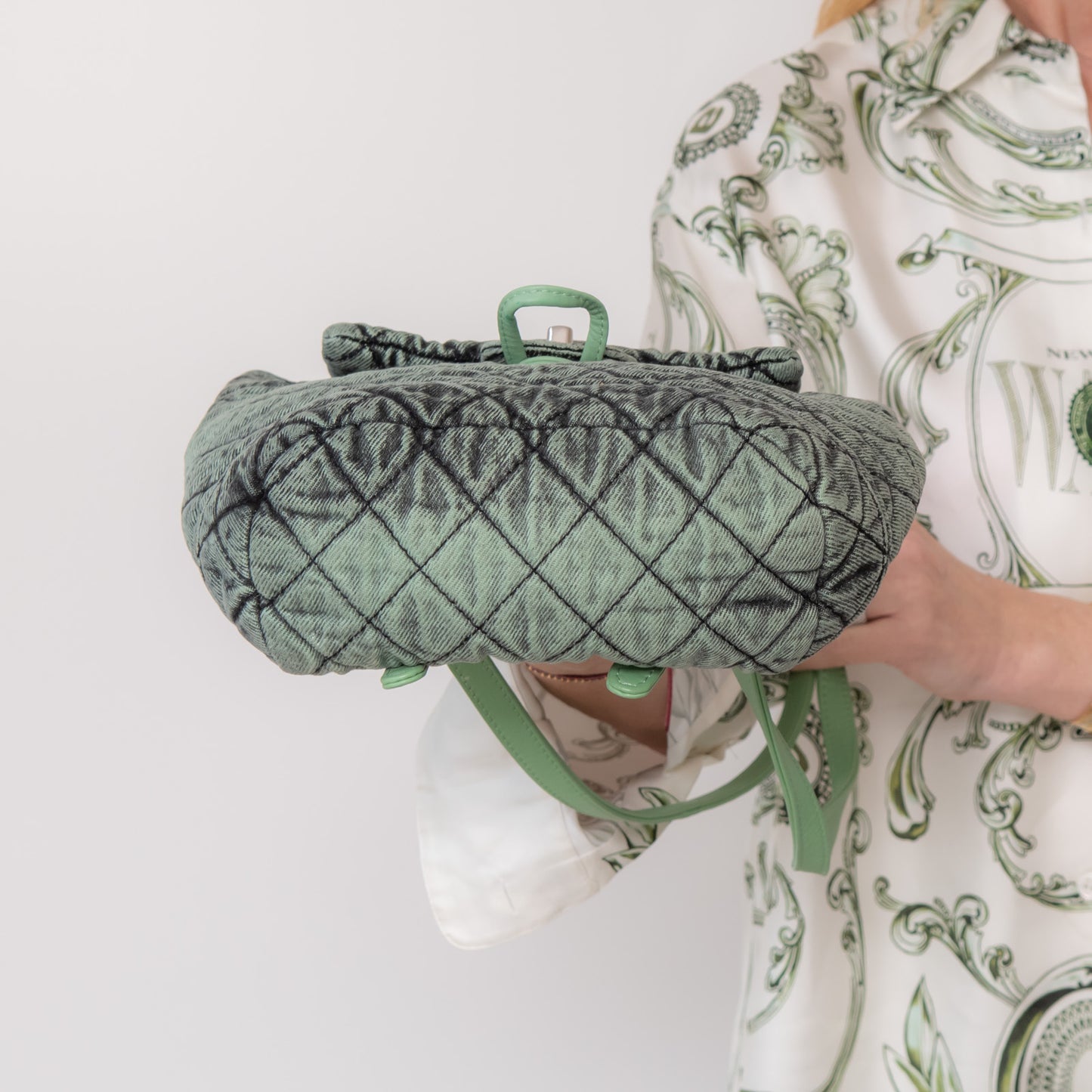 Chanel Green Denim Backpack - EVEYSPRELOVED
