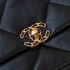 Chanel 19 Small Medium Black Goatskin Leather Flap Bag