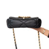 Chanel 19 Small Medium Black Goatskin Leather Flap Bag