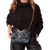 Chanel 19 Small Medium Black Goatskin Leather Flap Bag