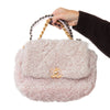 Chanel 19 Small Medium Pink Shearling Leather Flap Bag