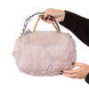 Chanel 19 Small Medium Pink Shearling Leather Flap Bag