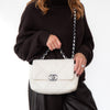 Chanel 19 Off White Small Medium Leather Flap Bag