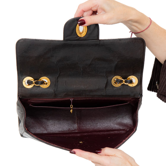 Chanel Vintage Black Single Flap Jumbo Bag
