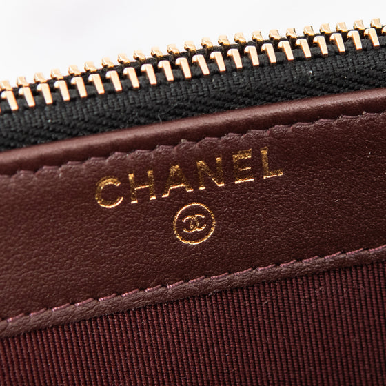 Chanel Black Caviar Leather Double Zip Crossbody Bag
