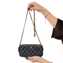 Chanel Black Caviar Leather Double Zip Crossbody Bag