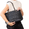Chanel Grand Shopper Black Caviar Leather Tote Bag