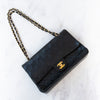 Chanel Medium Double Classic Flap Bag In Black Lambskin Leather With Gold Tone Hardware