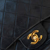 Chanel Medium Double Classic Flap Bag In Black Lambskin Leather With Gold Tone Hardware