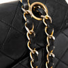 Chanel Medium Double Classic Flap Bag In Black Lambskin Leather With Gold Tone Hardware