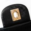 Chanel Medium Double Classic Flap Bag In Black Lambskin Leather With Gold Tone Hardware
