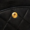 Chanel Medium Double Classic Flap Bag In Black Lambskin Leather With Gold Tone Hardware