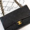 Chanel Medium Double Classic Flap Bag In Black Lambskin Leather With Gold Tone Hardware
