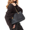 Chanel Black Micro Chevron Surpique Lambskin Leather Tote Bag
