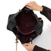 Chanel Black Micro Chevron Surpique Lambskin Leather Tote Bag