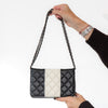 Chanel Black And  White Leather Wallet On Chain Bag