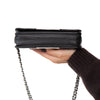 Chanel Black And  White Leather Wallet On Chain Bag