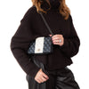 Chanel Black And  White Leather Wallet On Chain Bag