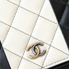 Chanel Black And  White Leather Wallet On Chain Bag