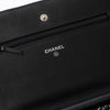 Chanel Black And  White Leather Wallet On Chain Bag