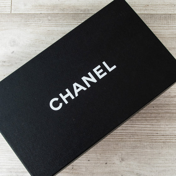 Chanel Black Suede And Simulated Pearl Ballet Shoes