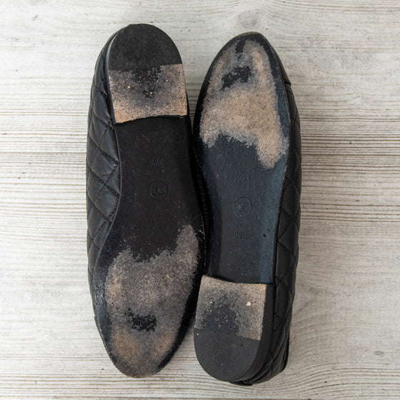 Chanel Black Quilted Ballet Shoes