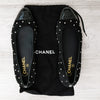 Chanel Black Suede And Simulated Pearl Ballet Shoes