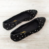 Chanel Black Suede And Simulated Pearl Ballet Shoes