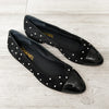 Chanel Black Suede And Simulated Pearl Ballet Shoes