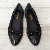 Chanel Black Suede And Simulated Pearl Ballet Shoes