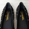 Chanel Black Suede And Simulated Pearl Ballet Shoes