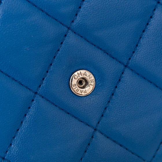 Chanel Blue Lambskin Leather Wallet On Chain Bag
