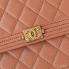 Chanel Dark Blush Leather Square Boy Wallet On Chain Flap Bag