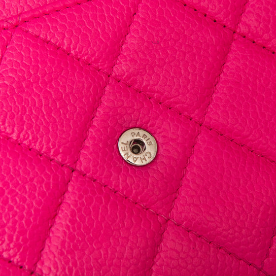 Chanel Pink Caviar Leather Wallet On Chain Bag
