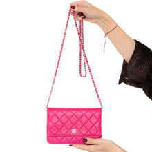  Chanel Pink Caviar Leather Wallet On Chain Bag