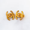 Chanel Vintage CC Turn Lock Clip On Earrings