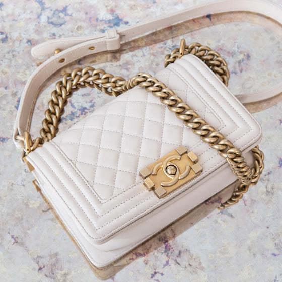 Chanel Small Cream Boy Bag